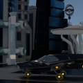 bat hover car futuristic city
